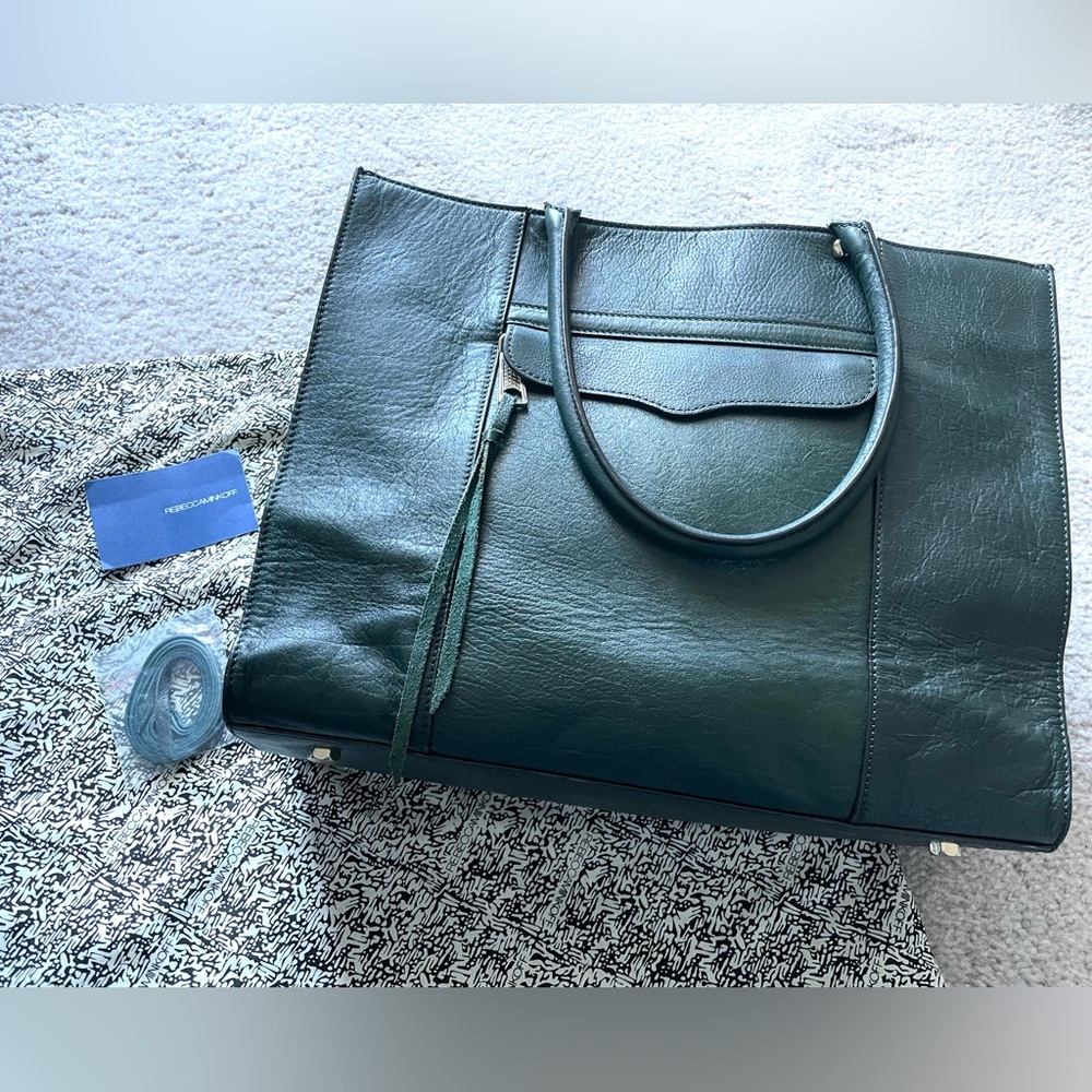 Rebecca Minkoff Mab Tote Dark Green 14”x11”x5”